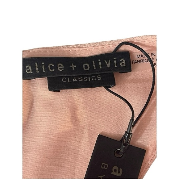 NWT Alice + Olivia Sleeveless Cowl Neck A Line Mini Dress Pink Blush Size 8 - Picture 9 of 12